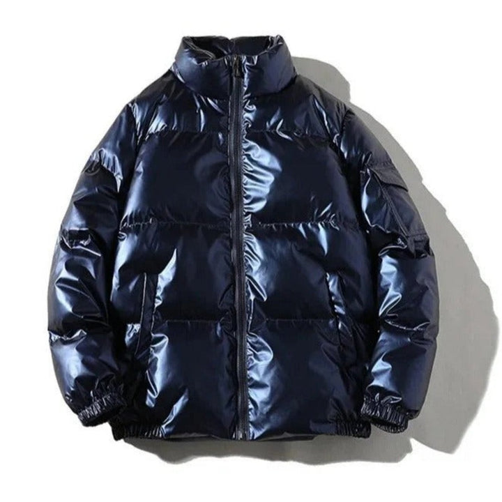 Herren Glänzende Puffer Jacke | Warme