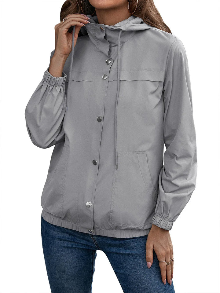 Wasserdichte und winddichte Regenjacke mit Kapuze  für Damen | Draußen