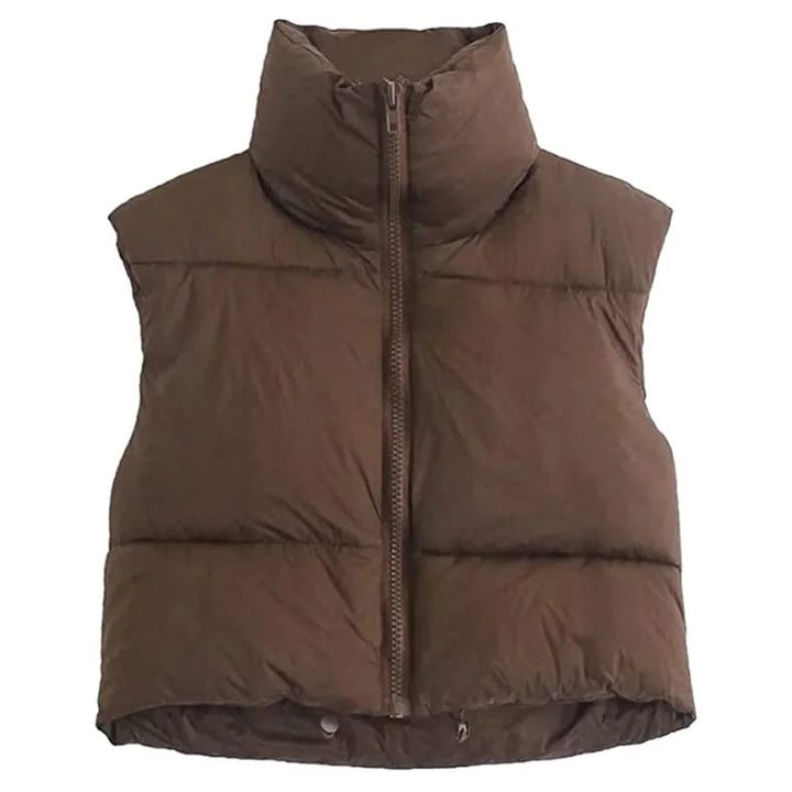 Damen Kurz Puffer Weste | Reißverschluss