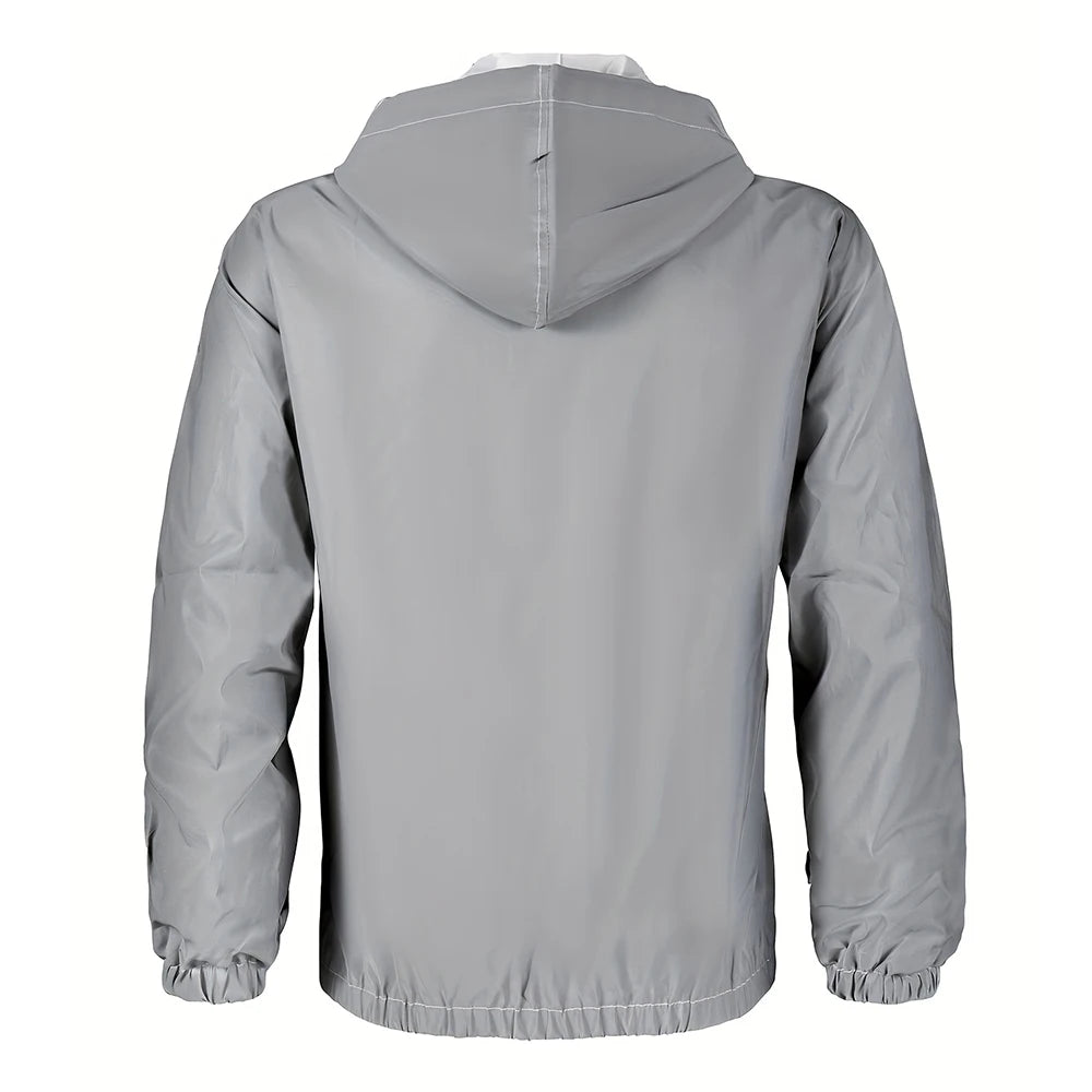 Herren Reflektierende Windjacke mit Kapuze | Gerippte Bündchen
