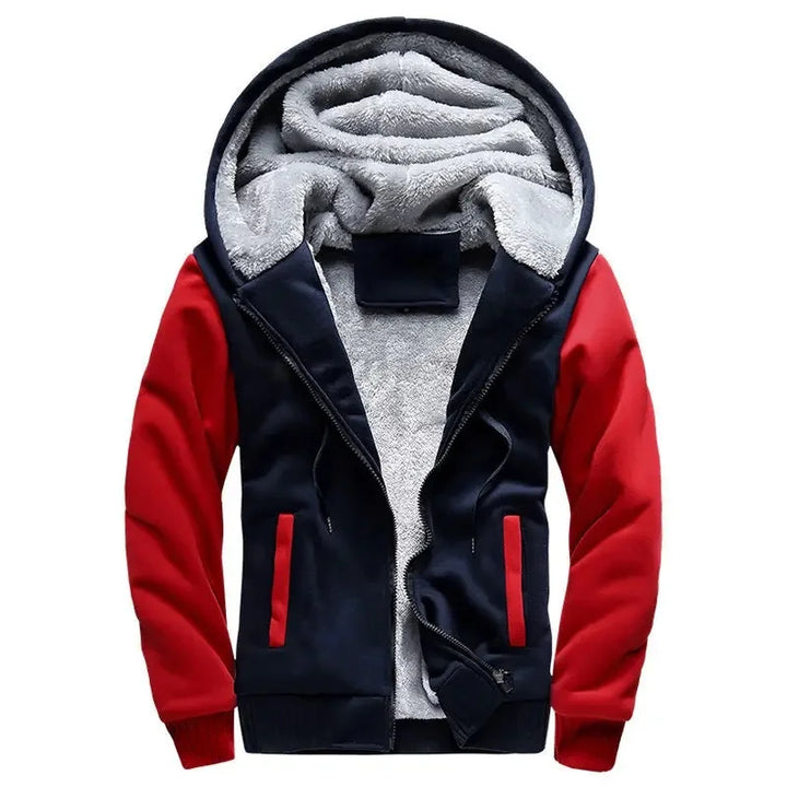 Dicke Fleece Steppjacke mit Kapuze für Herren | Funktional