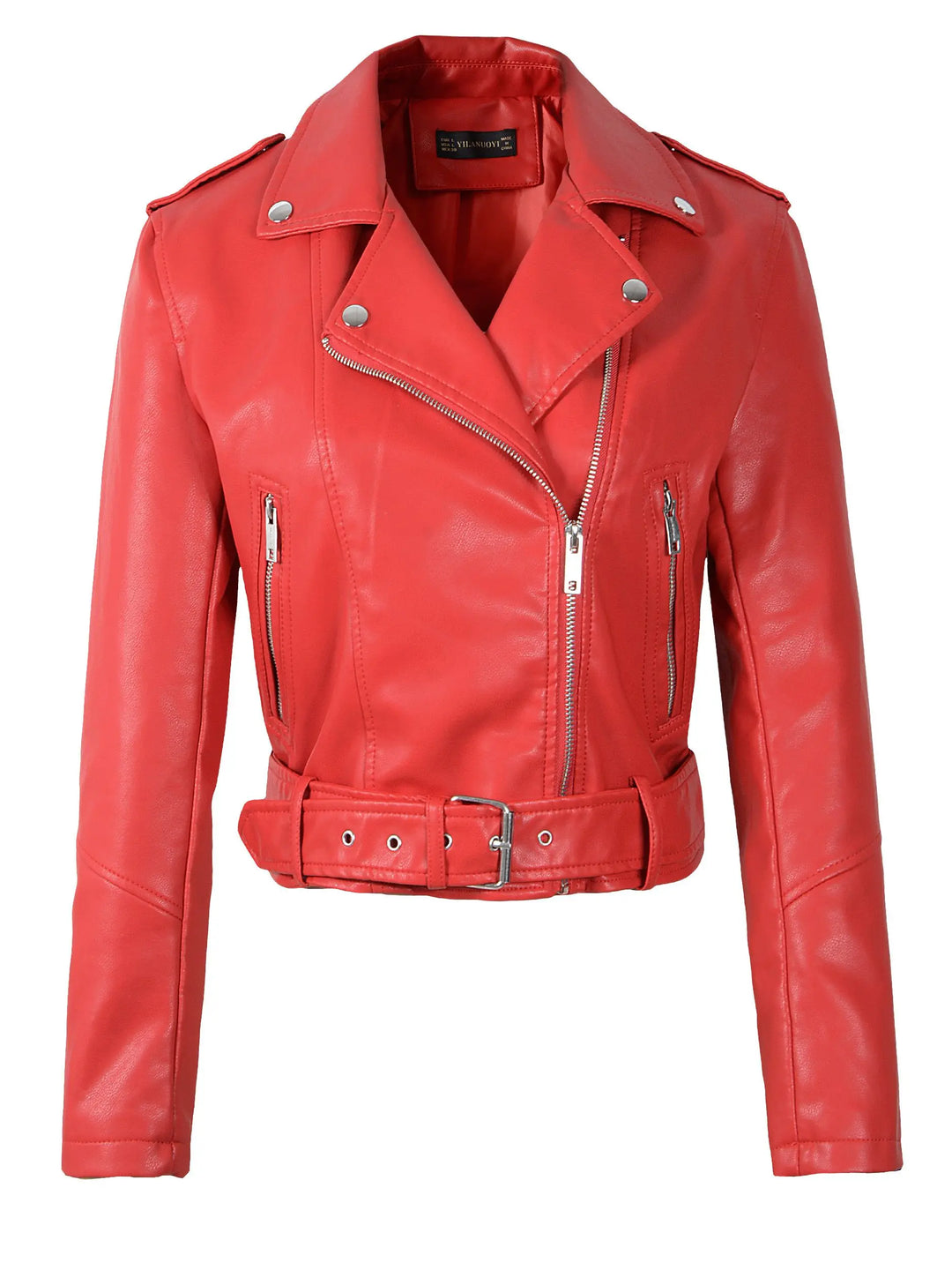 Bikerjacke mit Gürtel und Reißverschlüssen für Damen | Vielseitig