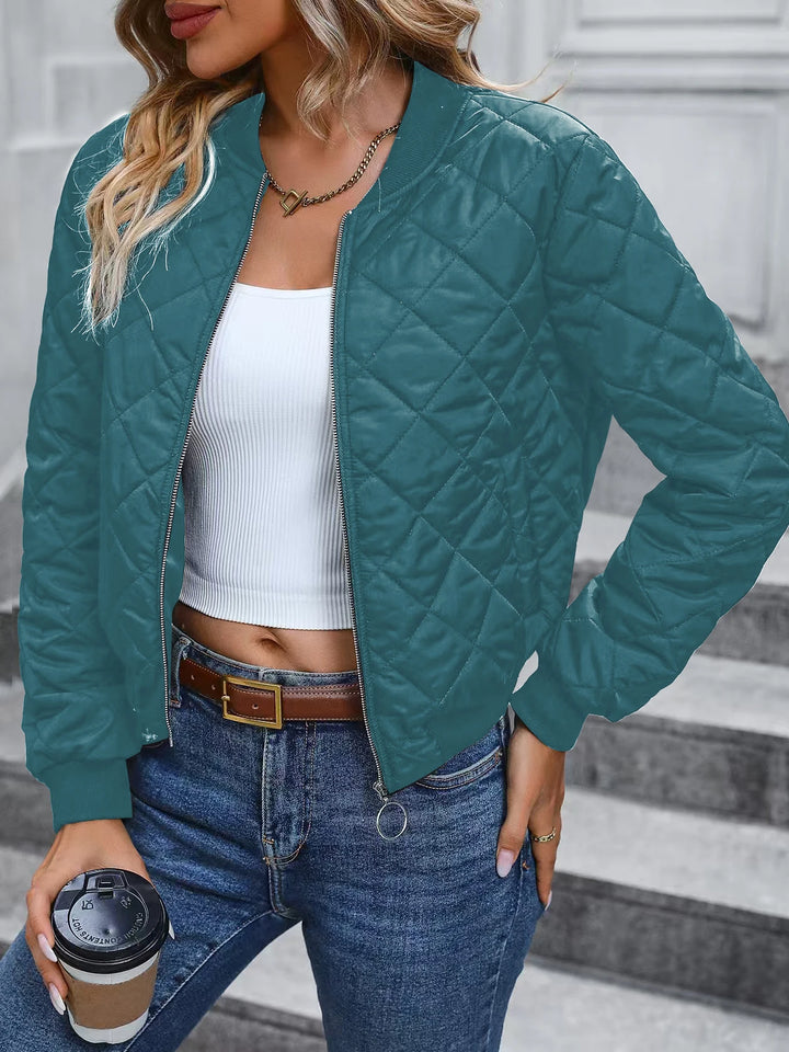 Damen-Steppjacke mit Stehkragen | Lange Ärmel