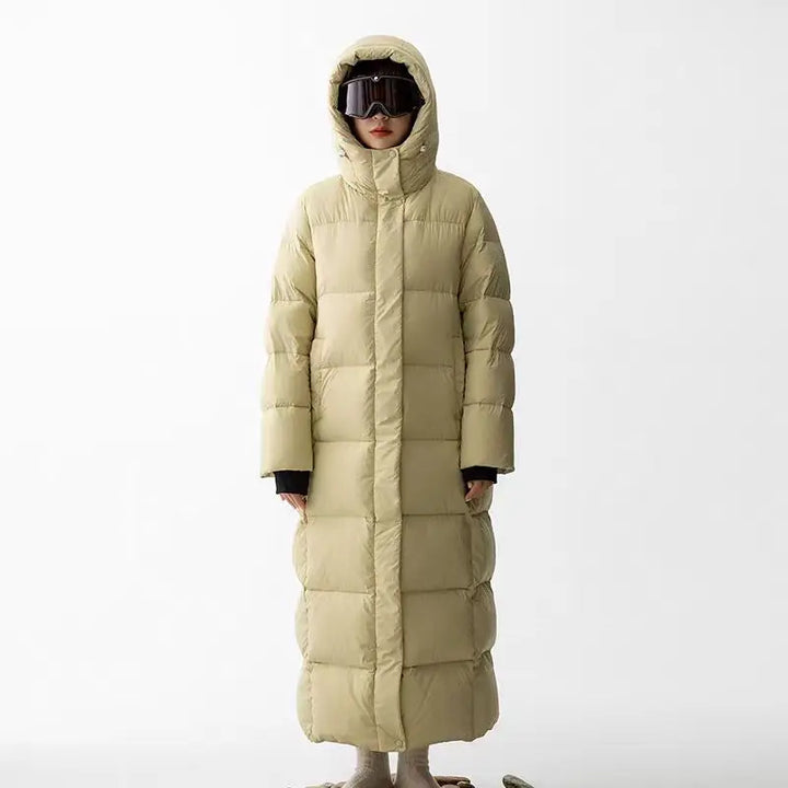 Lässige Winter jacke lang mit Kapuze für Damen | Zeitlos