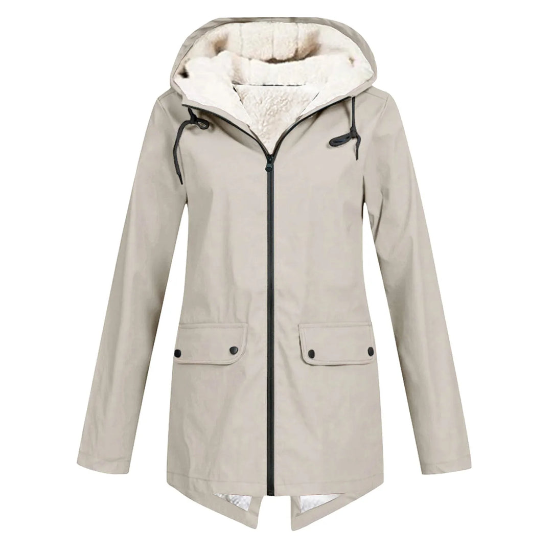 Wasserdichte Regenjacke für Damen mit warmem Futter | Warm
