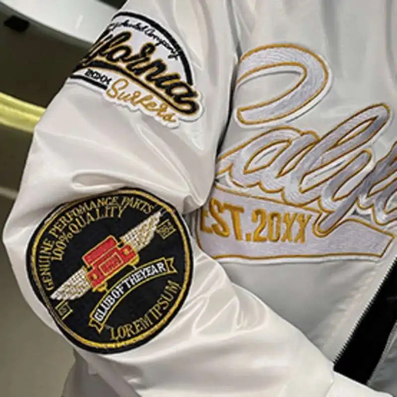 Gestempelte College Jacke mit Buchstaben-Patch für Herren | Lässig