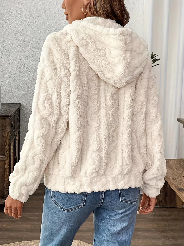 Fleece Jacke mit Kapuze für Damen | Mit Reißverschluss