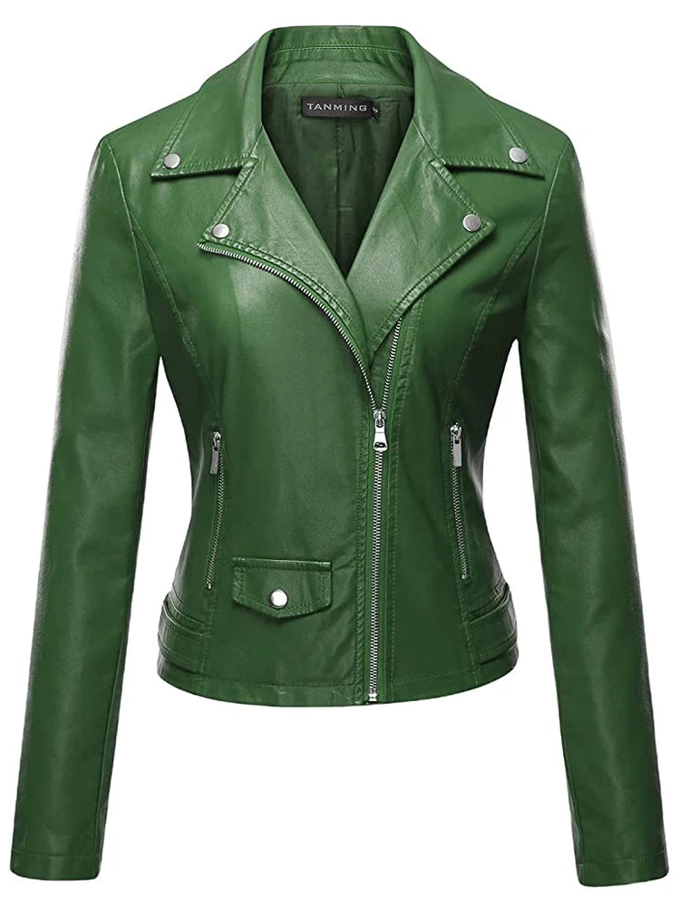 Lässige Jacke mit Revers und Reißverschluss für Damen | Modisch