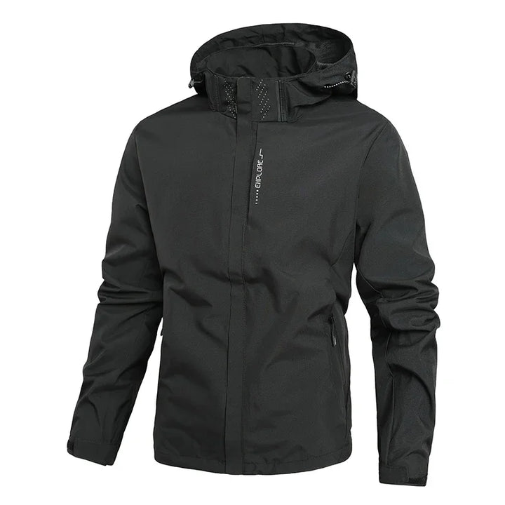 Regenjacke mit abnehmbarer Kapuze für Herren | Trendige