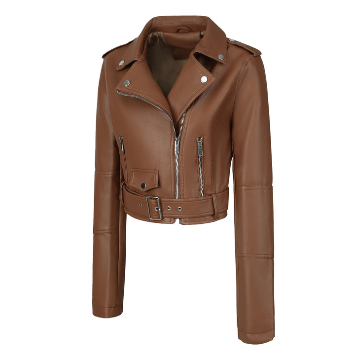 Bikerjacke mit verstellbarem Gürtel für Damen | Trendig