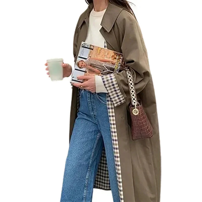 Damen Trench Coat mit Knopfleiste | Lange