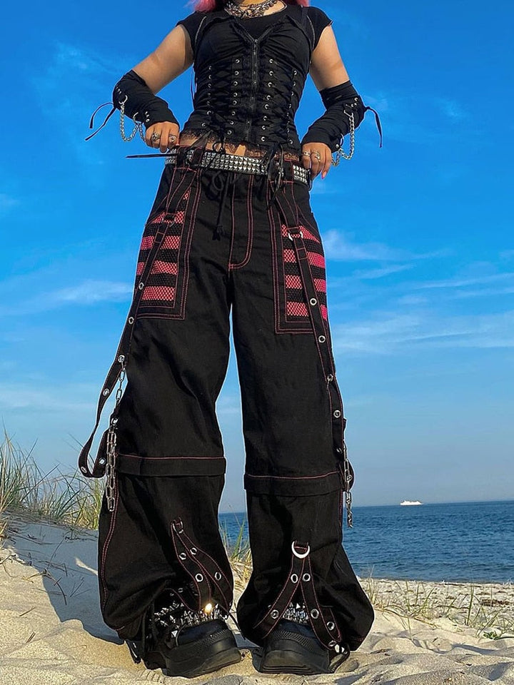 Stylische gothic-hosen für frauen