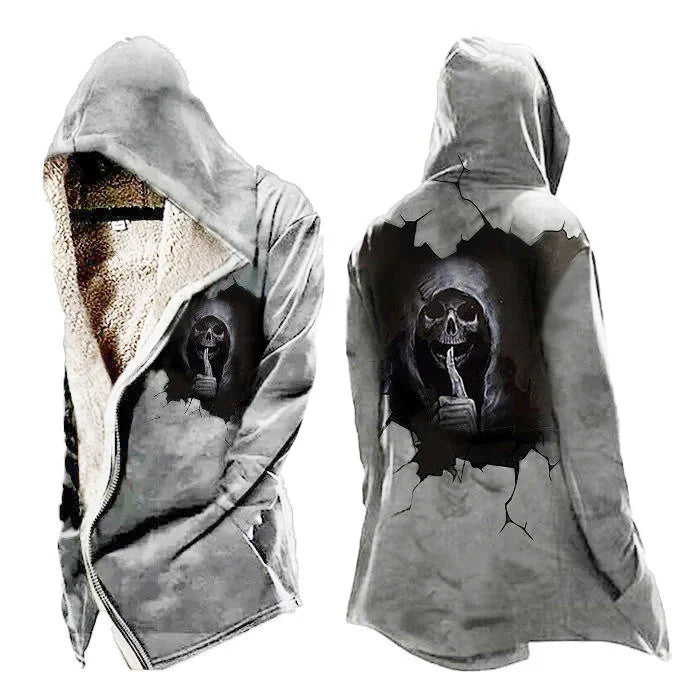 Herren Warme Skelett Fleecejacke | Kapuze
