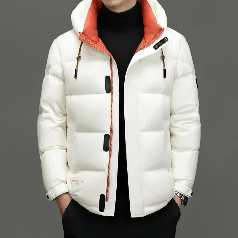 Herren Winter Daunen Jacke mit Kapuze | Kalt