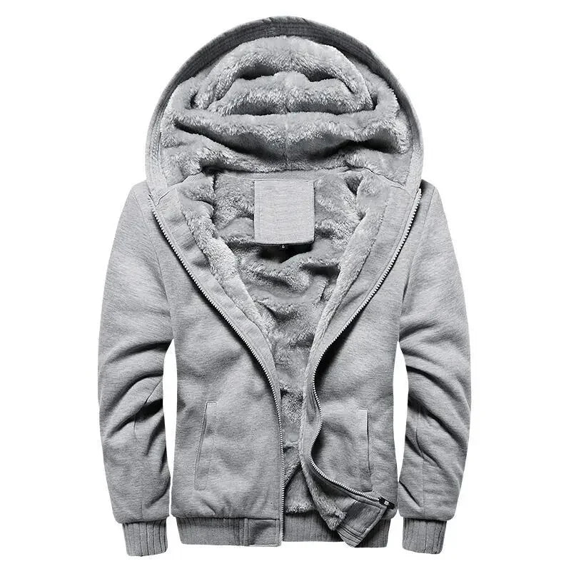 Dicke Fleece Steppjacke mit Kapuze für Herren | Funktional