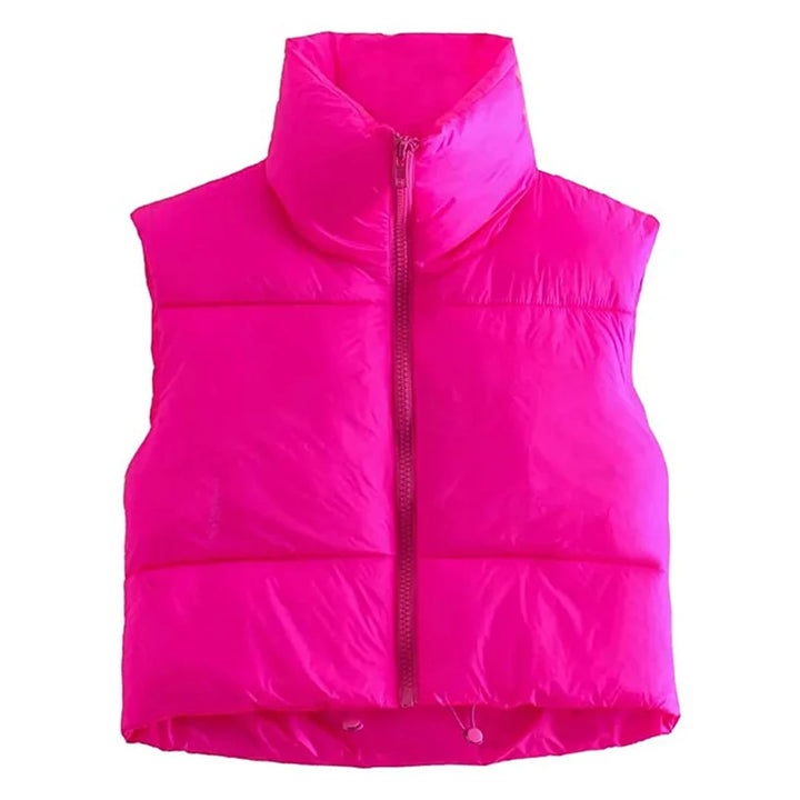 Damen Kurz Puffer Weste | Reißverschluss