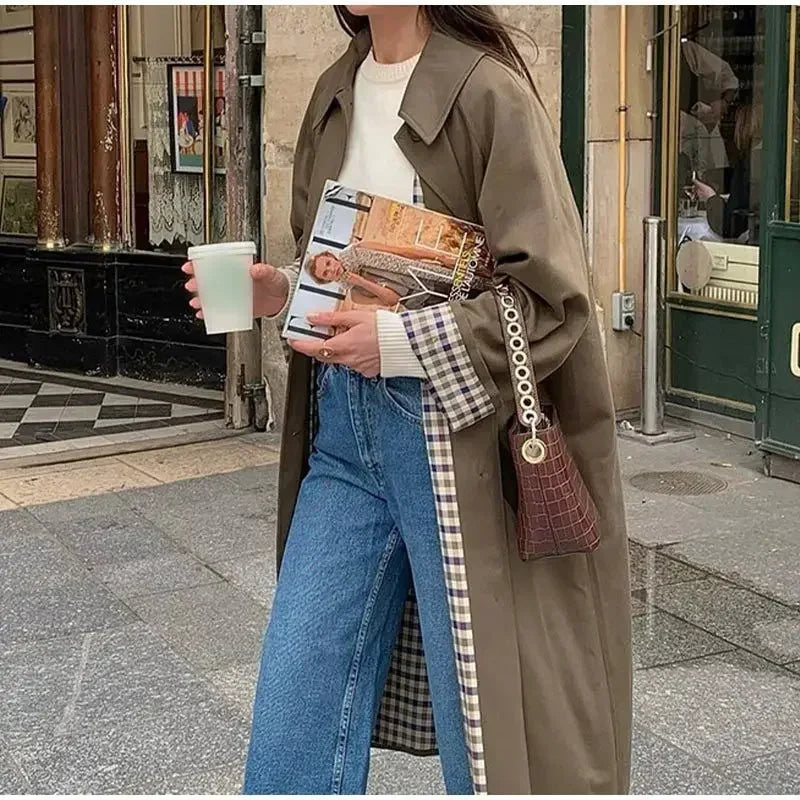 Damen Trench Coat mit Knopfleiste | Lange
