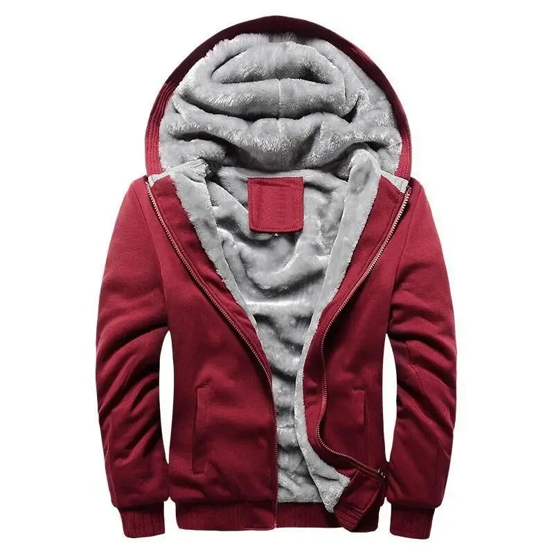 Dicke Fleece Steppjacke mit Kapuze für Herren | Funktional