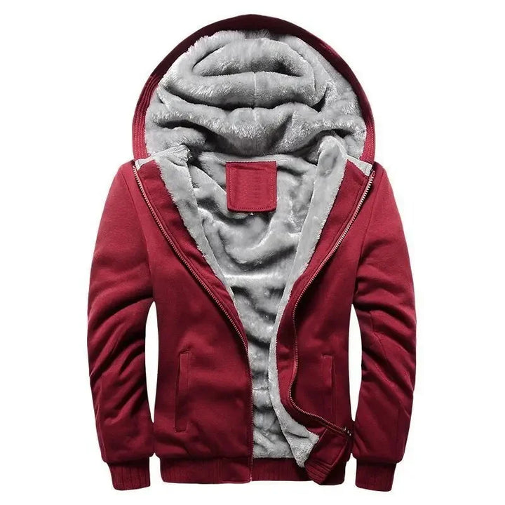 Dicke Fleece Steppjacke mit Kapuze für Herren | Funktional