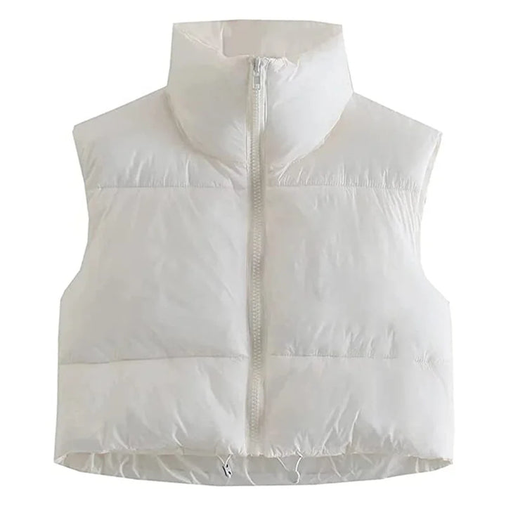 Damen Kurz Puffer Weste | Reißverschluss