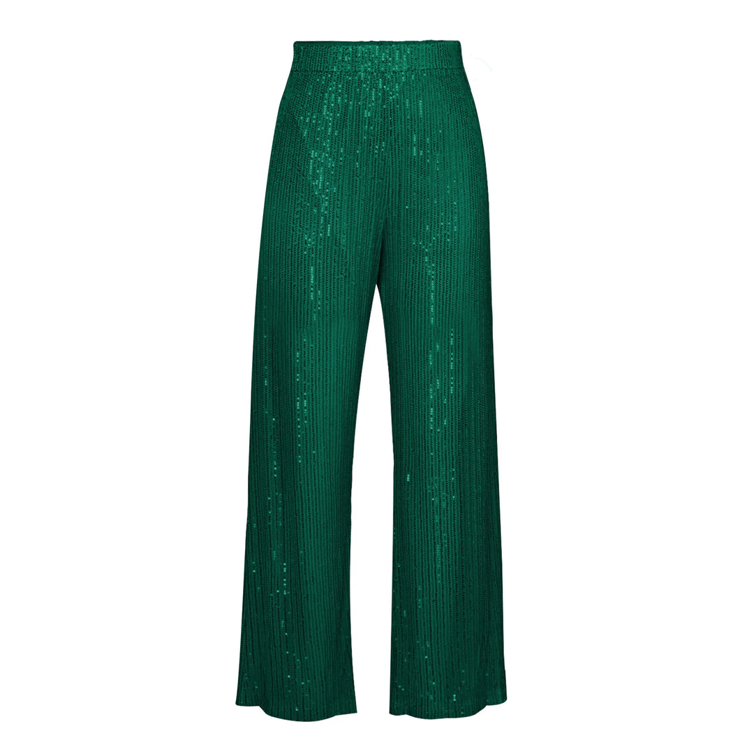 Funkelnde paillettenhose mit weitem bein