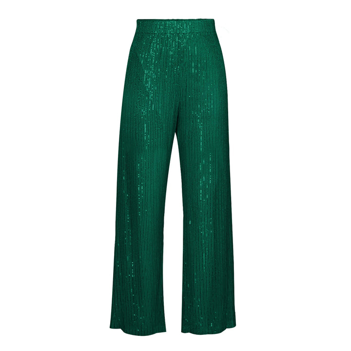 Funkelnde paillettenhose mit weitem bein