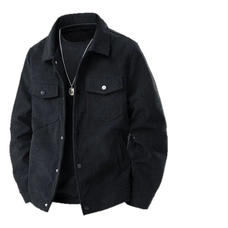 Herren Knopf Daunen Cord Jacke | Lässig