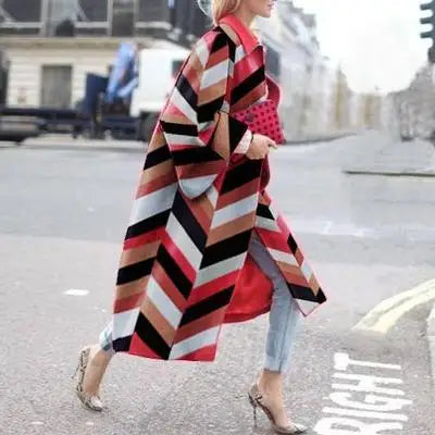 Damen Lange Trench Coat | Glockenärmel