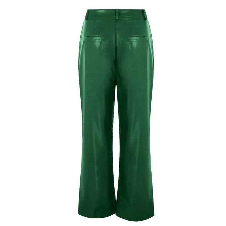 Elegante high-waist hose im lederlook mit geradem bein