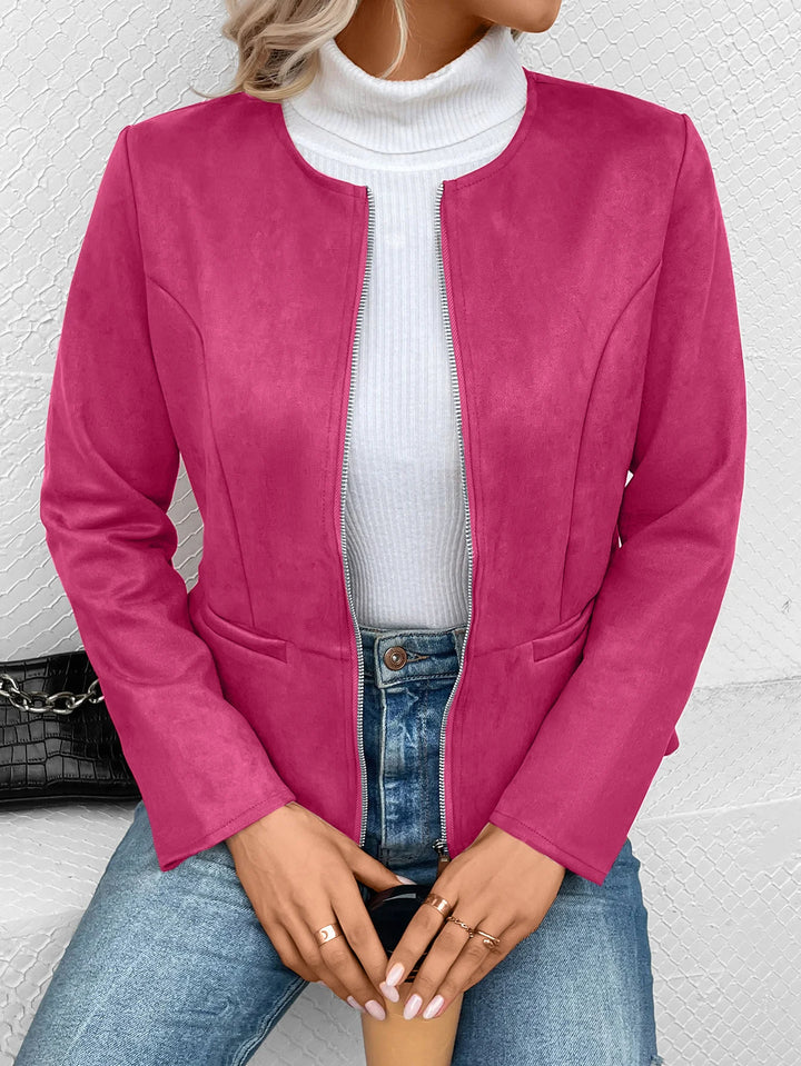 Damen Schlank Passform Übergangsjacke | Reißverschluss