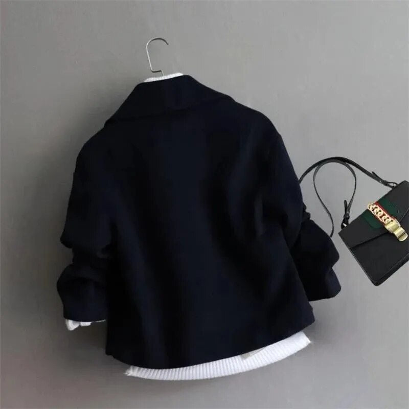 Damen Kurzer Stilvoller Mantel | Langarm