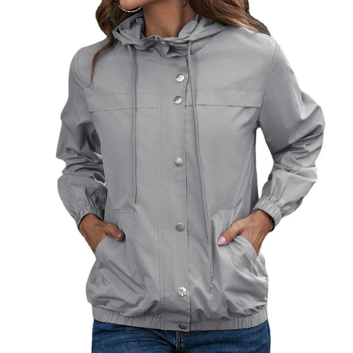 Wasserdichte und winddichte Regenjacke mit Kapuze  für Damen | Draußen