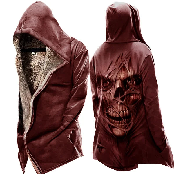 Herren Warme Skelett Fleecejacke | Kapuze