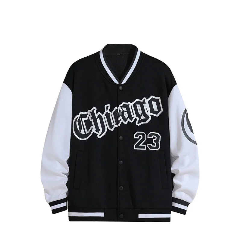 Herren Bedruckte College Jacke mit Kapuze | Langarm