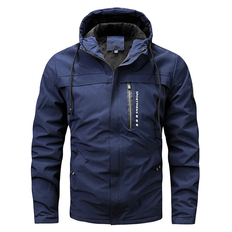 Winter Fleece Steppjacke für Herren mit Kapuze | Robust