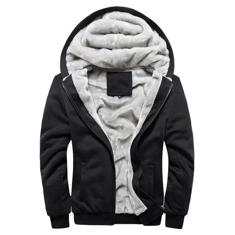 Dicke Fleece Steppjacke mit Kapuze für Herren | Funktional