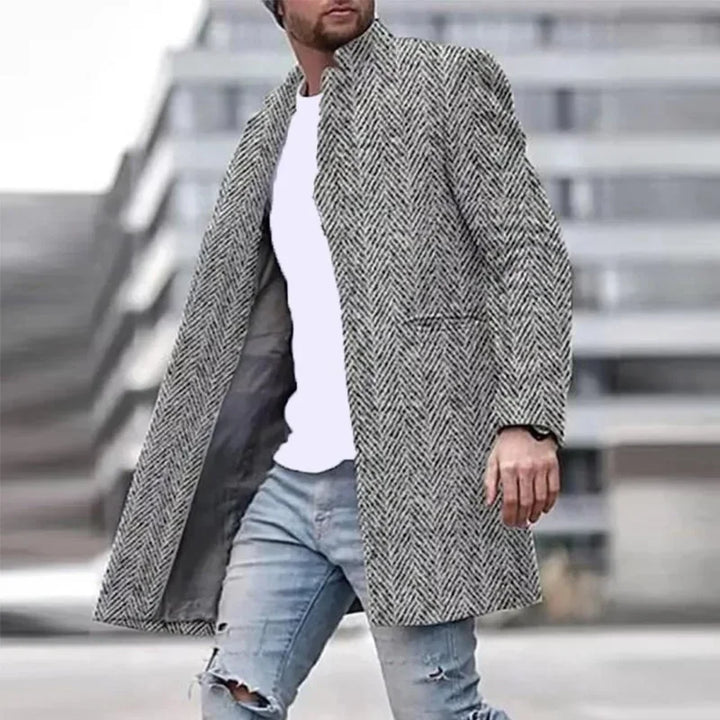Herren Bedruckte Herbst Mantel | Gestrickt