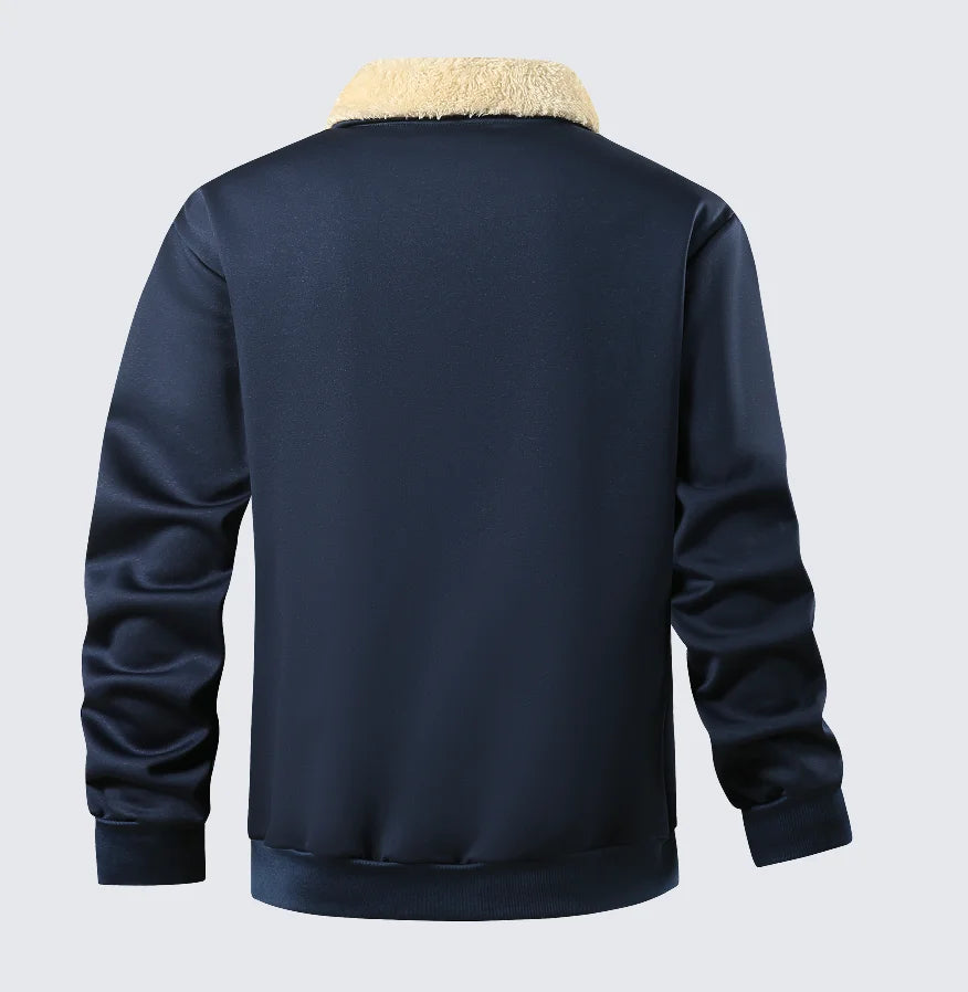 Herren-Langarm Fleece Jacke mit Reißverschluss | Winter