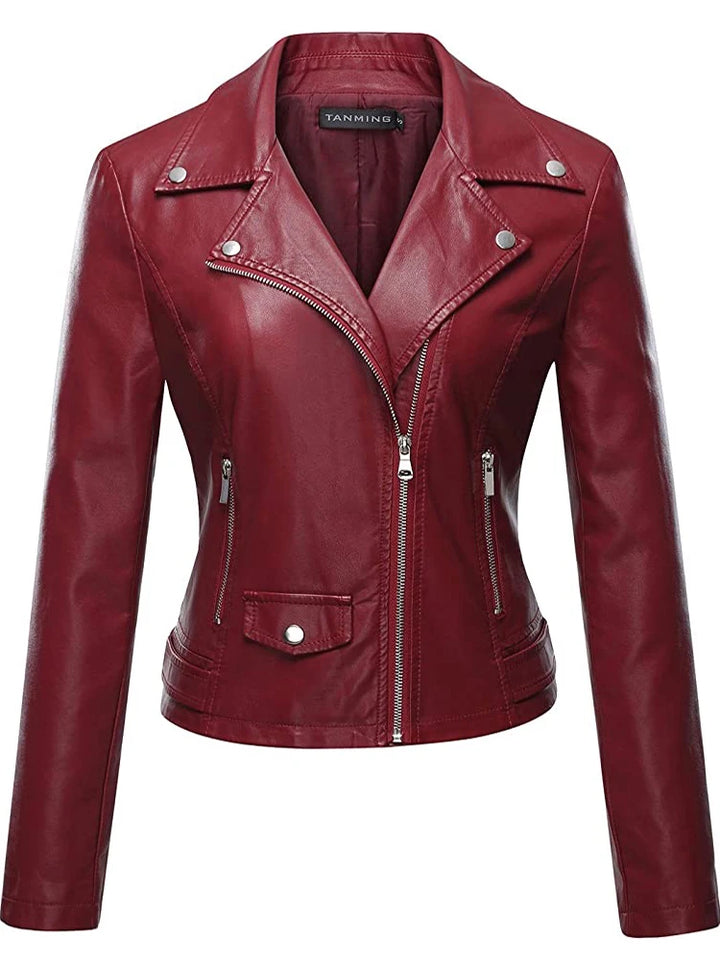 Lässige Jacke mit Revers und Reißverschluss für Damen | Modisch