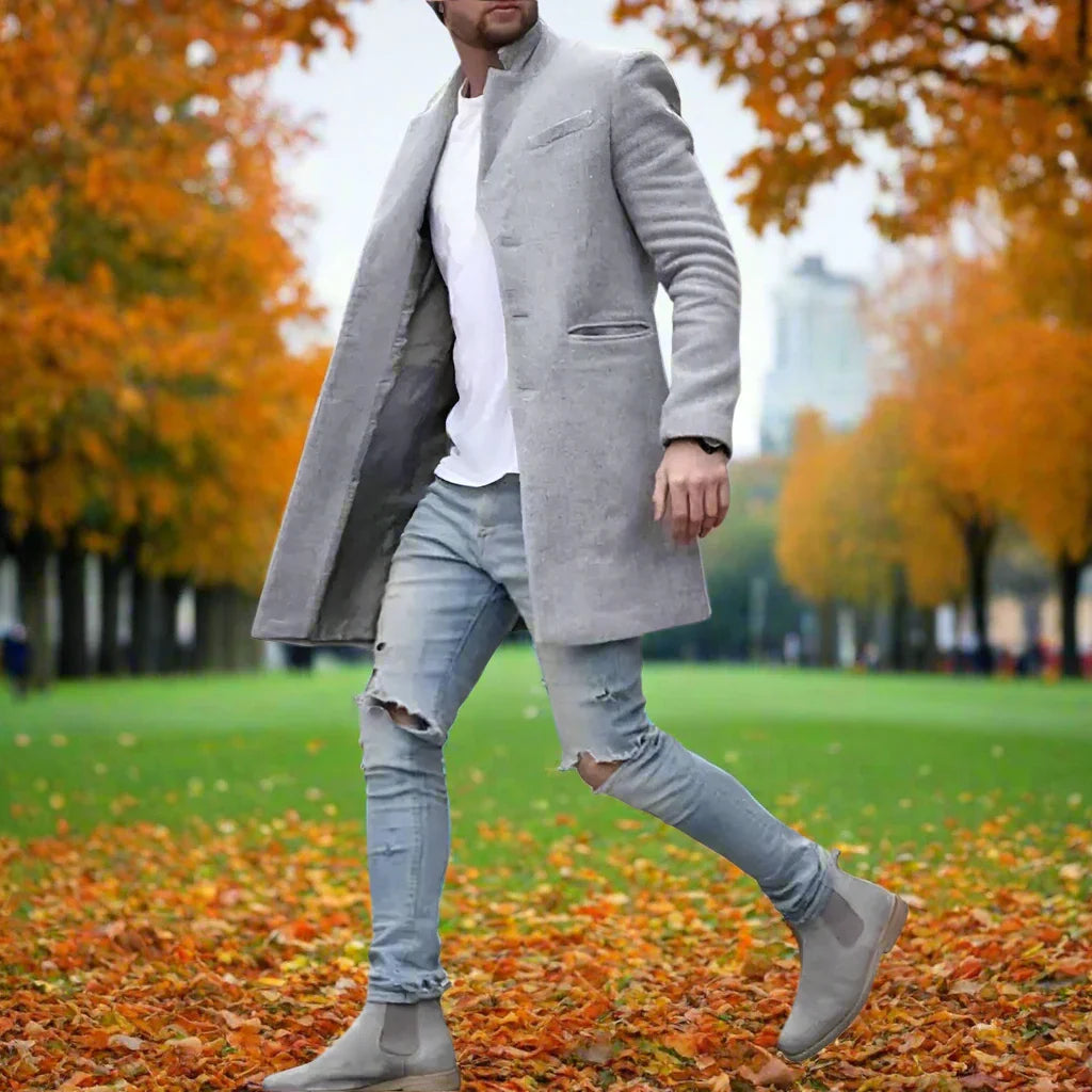 Herren Stilvoller Mantel mit Knopfleiste | Langarm