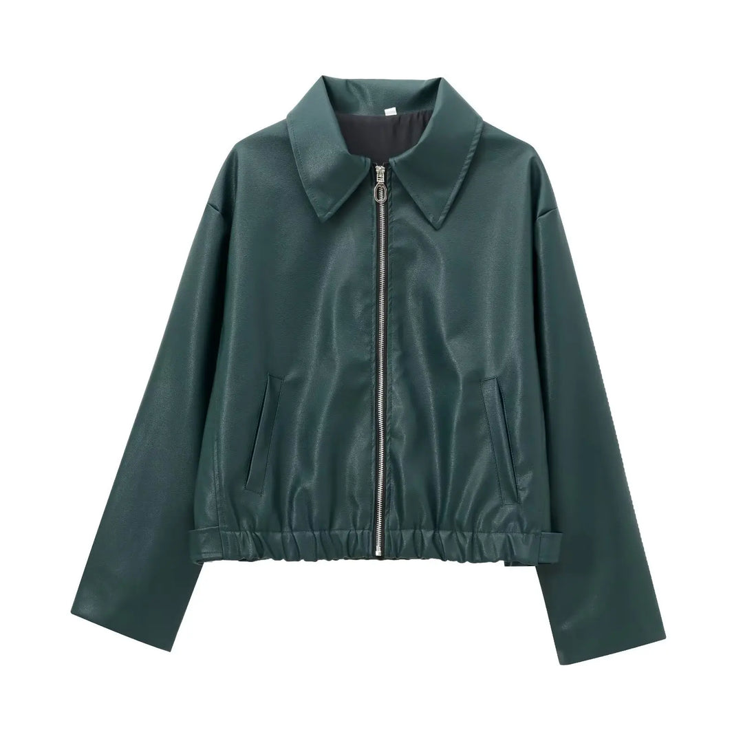 Stylische Bomberjacke mit Reißverschluss für Damen | Lässig