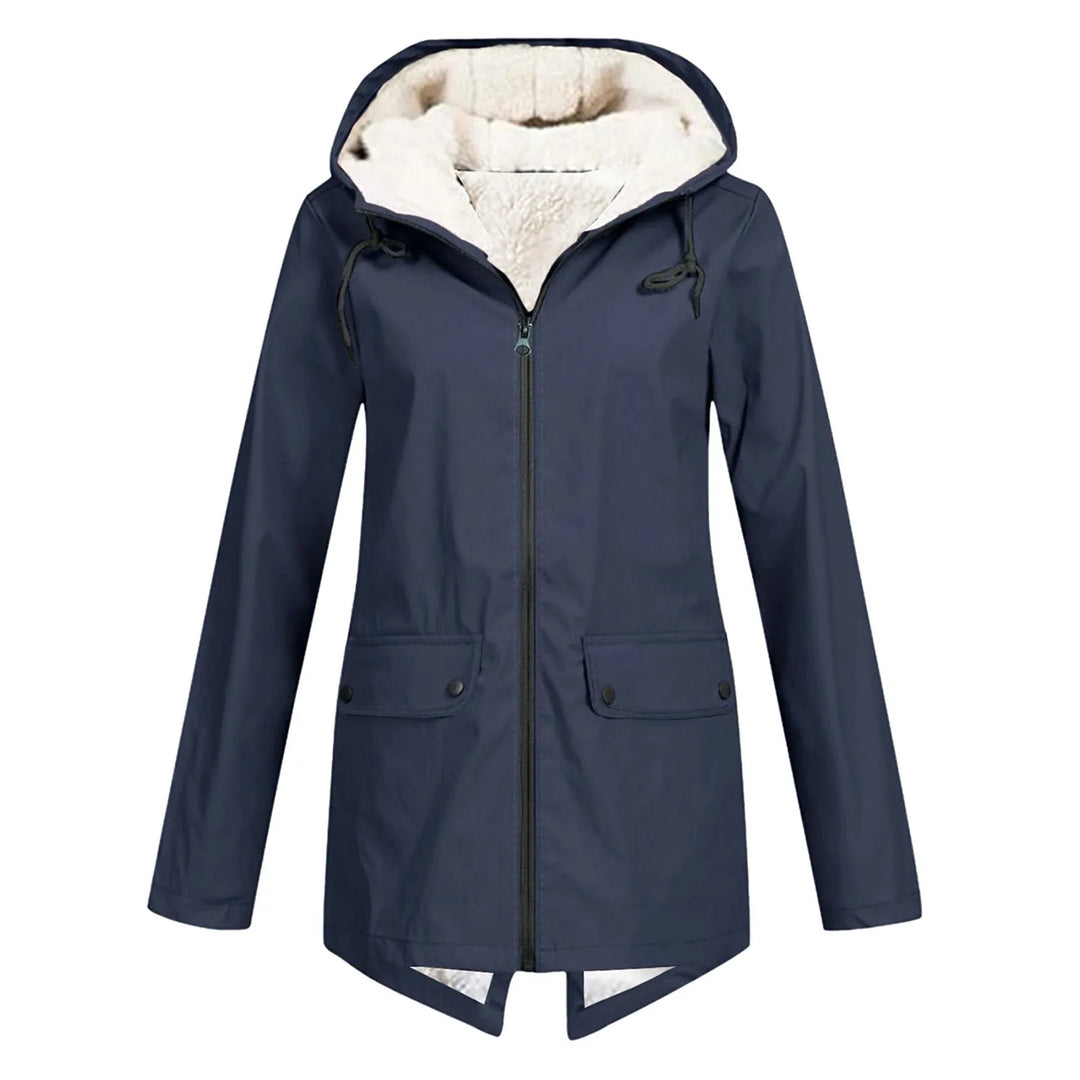 Wasserdichte Regenjacke für Damen mit warmem Futter | Warm