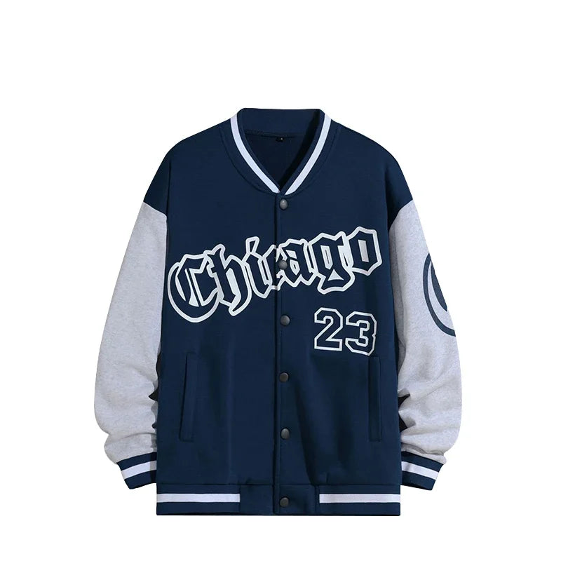 Herren Bedruckte College Jacke mit Kapuze | Langarm