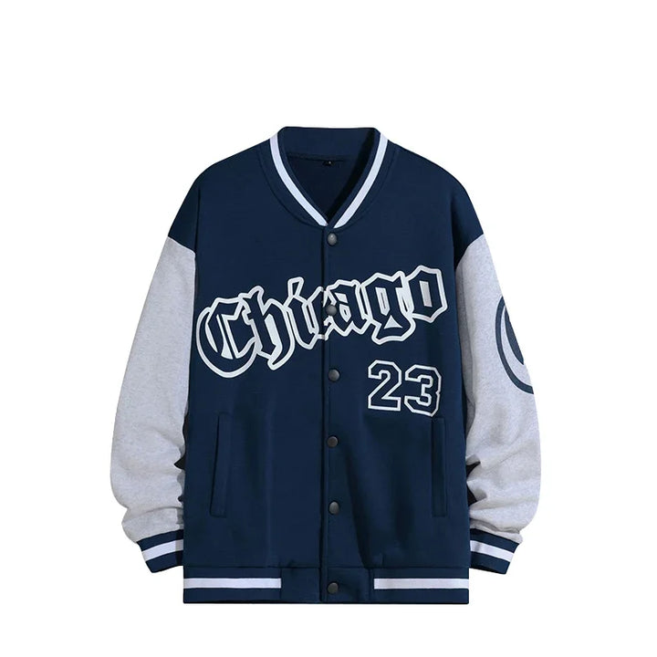 Herren Bedruckte College Jacke mit Kapuze | Langarm