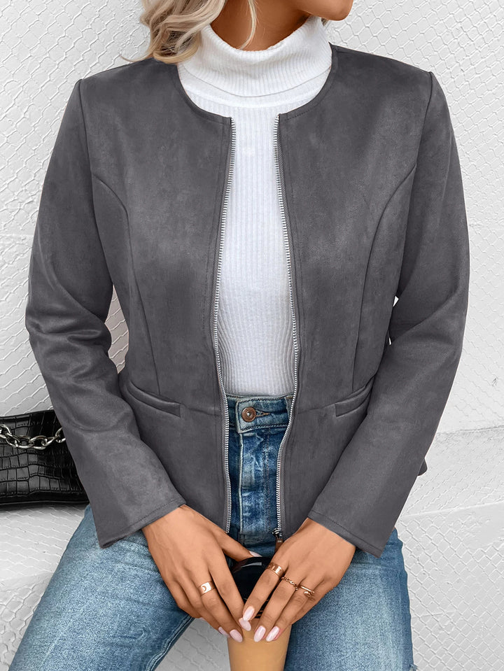 Damen Schlank Passform Übergangsjacke | Reißverschluss