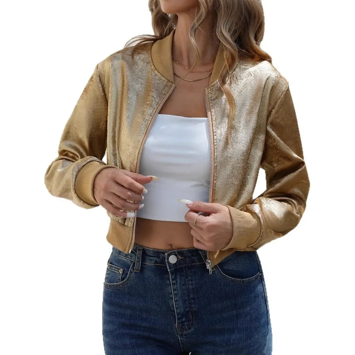 Rundhals-Bomberjacke für Damen | Modern