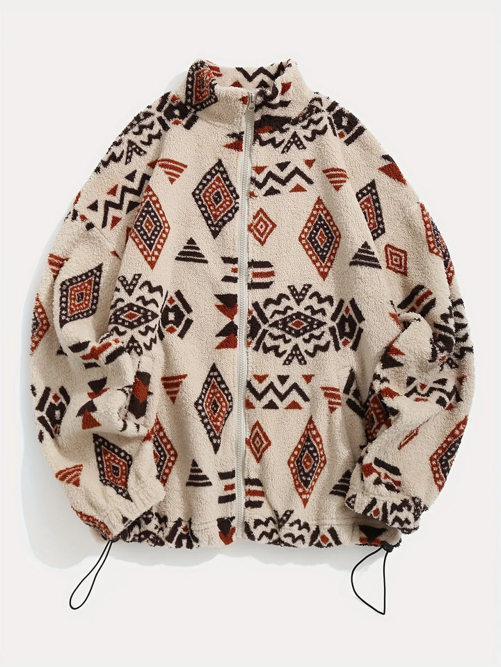 Damen Fleece Jacke mit Reißverschluss und Stehkragen | Lange Ärmel