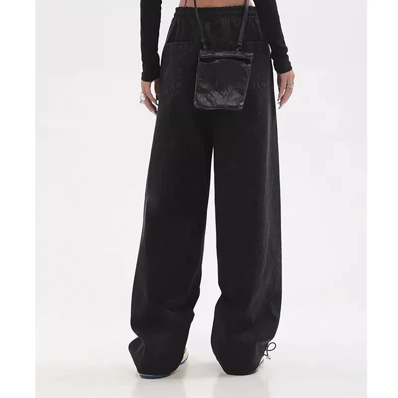 Stylische lockere Sweathose mit hoher Taille und weiten Beinen für Damen