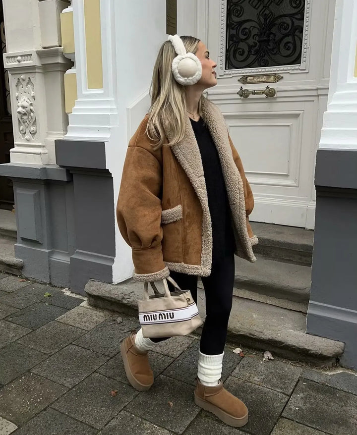 Damen Warme Winter Jacke | Vordertaschen
