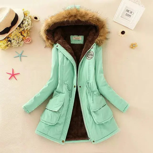 Damen Warme Winterparka-Jacke | Kapuze